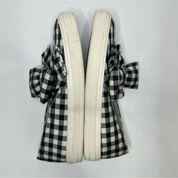 Nine West Gingham Black and White Bow Slip-On Sneakers women’s size 9.5 - Picture 4 of 5